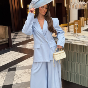 MAVIS BLUE BLAZER AND TROUSER CO ORD TWO PIECE SET