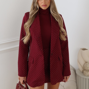 KERYS BURGUNDY DIAMANTE BLAZER
