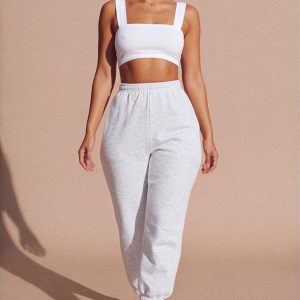 White Thick Strap Square Neck Crop Top - Mirelda
