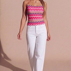 Hot Pink Zig Zag Print Cami Top - Byna